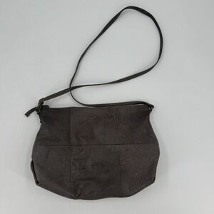 DAY & MOOD Isa Hobo Crossbody Bag Camel Brown Leather Slouchy Adjustable Strap